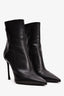 Christian Dior Black Leather Heeled Ankle Boot Size 37