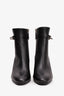 Hermès Black Leather Saint Germain Heeled Ankle Boots with Kelly Lock Size 37
