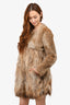 Maje Brown Fur Coat Size 36