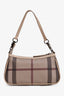 Burberry Beige Leather/Canvas Tartan Patterned Shoulder Bag