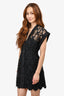 Sandro Black Crochet Lace Mini Dress Size 38