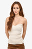 Khaite White Ribbed Knit Strapless Top Size M