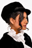 Saint Laurent Black Velvet Braid Detailed Hat Size 59