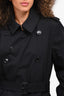 Burberry Black Cotton 'The Chelsea' Belted Trench Coat Size 48
