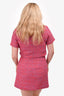 Maje Pink Tweed Asymmetrical Buttoned Dress Size 38