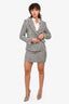 Vicolo Black/White Houndstooth Double Breasted Blazer Size M + Skirt Set Size S