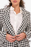 Vicolo Black/White Houndstooth Double Breasted Blazer Size M + Skirt Set Size S