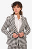 Vicolo Black/White Houndstooth Double Breasted Blazer Size M + Skirt Set Size S
