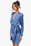Veronica Beard Blue Satin Tie Detail Mini Dress Size 4