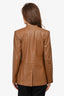 Vince Brown Leather Single Breasted Blazer Size 6