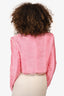 Alexander Wang Hot Pink Tassel Fringe Gold Buttoned Cropped Jacket Size 10