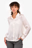 Maje White Silk Buttoned Down Shirt Size 1