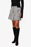 Sandro Black/White Tweed High Waisted Shorts Size 40