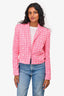 L'Agence Hot Pink Tweed Cropped Blazer Size 6