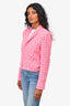 L'Agence Hot Pink Tweed Cropped Blazer Size 6