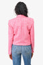 L'Agence Hot Pink Tweed Cropped Blazer Size 6