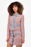 Maje Blue Denim/Orange Tweed Cropped Jacket Size 38 + Skirt Set Size 36