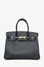 Hermès 2020 Black Epsom Leather Retourne Birkin 30 GHW