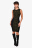 Torn by Ronny Kobo Black/Green Knit Bodycon Dress Size M