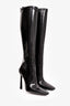 Saint Laurent Patent Leather Square Toe Knee High Boots Size 40