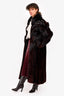 Marcel Le Clerc Vintage Brown Sheared Beaver/Black Fox Fur Long Coat Est. Size M/L