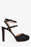 Valentino Black Suede Ankle Strap Heels Size 41