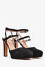 Valentino Black Suede Ankle Strap Heels Size 41