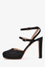Valentino Black Suede Ankle Strap Heels Size 41