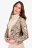 Haute Hippie Beige Crystal Embellished Evening Jacket Size XS