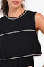 Sandro Black/White Pearl Detail Tiered Dress Size 1