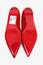 Christian Louboutin Red Suede Gold Spike 'Anjalina' Flats Size 40