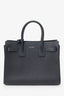 Saint Laurent Black Grained Leather Small Sac de Jour Top Handle Bag with Strap