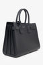 Saint Laurent Black Grained Leather Small Sac de Jour Top Handle Bag with Strap