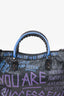 Balenciaga Black Leather City Address Graffiti Classic Studs Bag