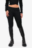 Prada Black Wool Ribbed Knit Flare legged Pants Size 38 (As Is)