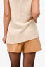The Frankie Shop Beige Faux Leather Shorts Size S