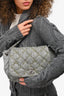 Pre-Loved Chanel™ 2011 Pale Green Nylon Paris-Byzance 'Tweed on Stitch' Bubble Flap Shoulder Bag