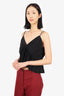 Lily Silk Black Silk Strappy Crop Top Size 8