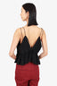 Lily Silk Black Silk Strappy Crop Top Size 8