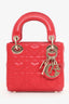 Christian Dior 2021 Red Leather Micro Lady Dior