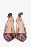 Aquazurra Black Floral Printed Deneuve Heels Size 37.5