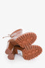Stuart Weitzman Brown Vinyl Chunky Heeled Ankle Boots Size 37.5