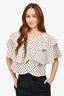 Rejina Pyo White/Black Polka Dot Layered Cropped Top Size 10