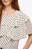 Rejina Pyo White/Black Polka Dot Layered Cropped Top Size 10
