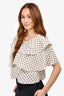 Rejina Pyo White/Black Polka Dot Layered Cropped Top Size 10