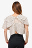 Rejina Pyo White/Black Polka Dot Layered Cropped Top Size 10