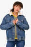 Helmut Lang Blue Denim Faux Fur Lined Jacket Size L