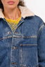 Helmut Lang Blue Denim Faux Fur Lined Jacket Size L
