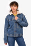 Helmut Lang Blue Denim Faux Fur Lined Jacket Size L