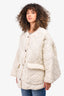 The Frankie Shop Off-White Quilted Jacket Size M/L